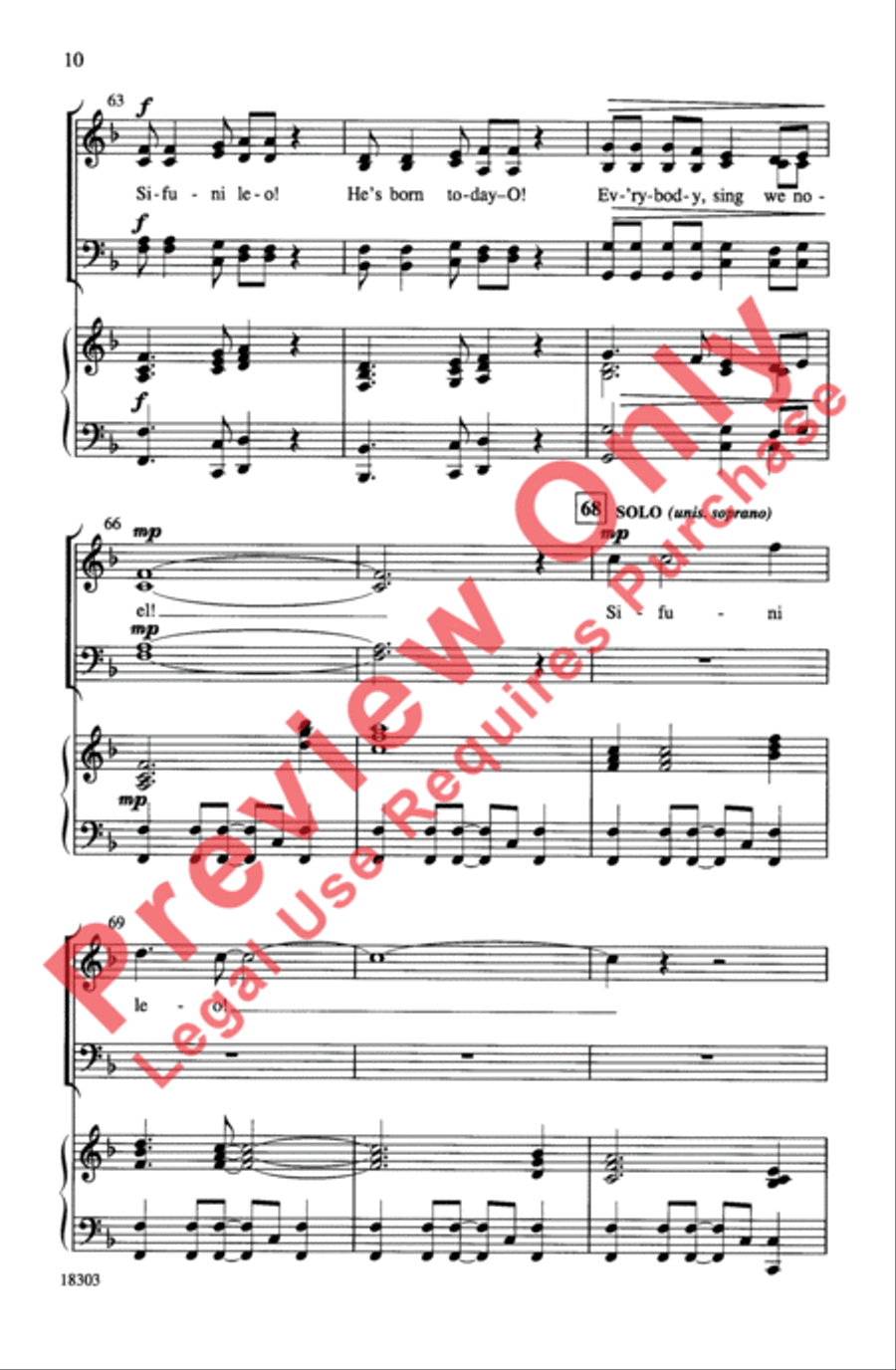 Sifuni Leo! (He's Born Today-O!) 4-Part scores gallery preview page 10