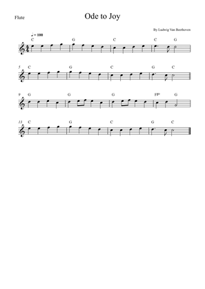 Ode to Joy - Flute Easy