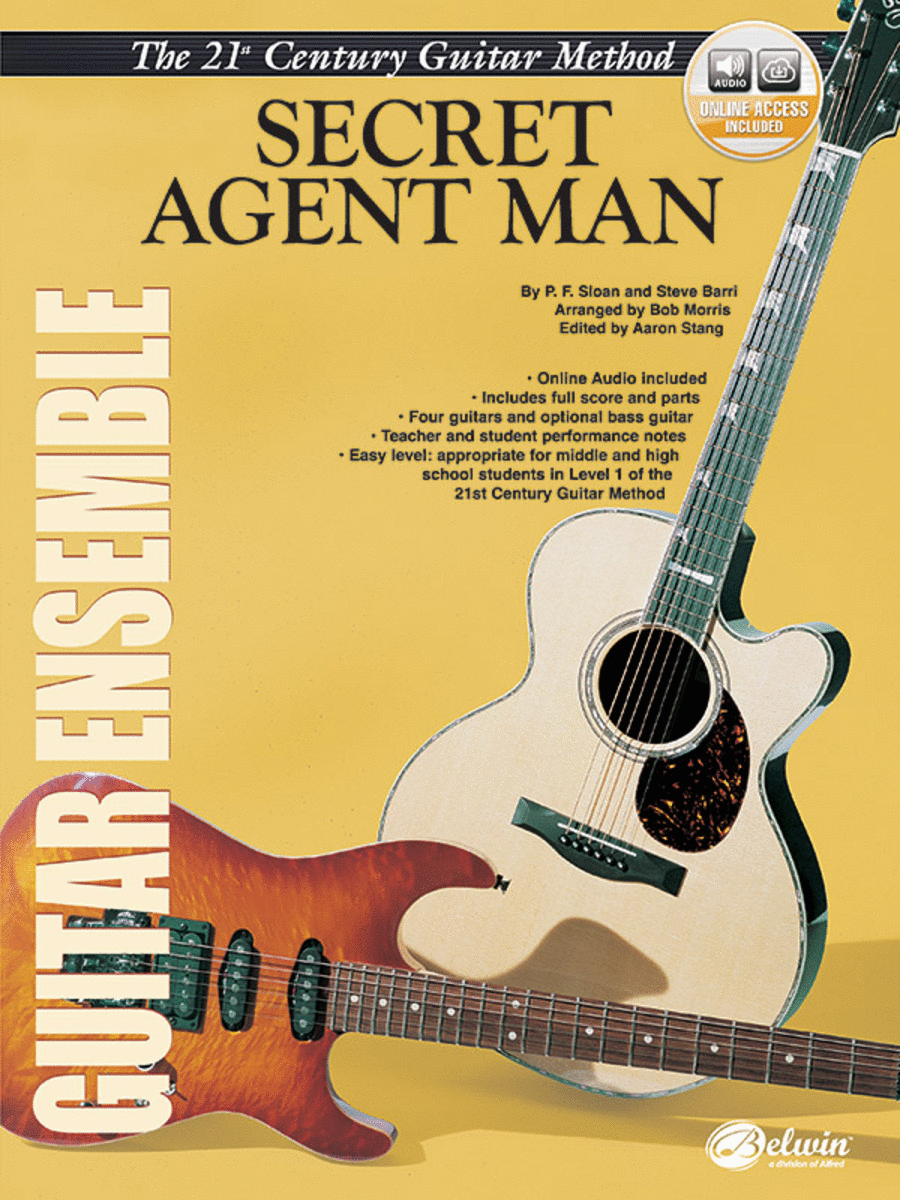Belwin's 21st Century Guitar Ensemble -- Secret Agent Man Guitar Ensemble scores gallery preview page 1