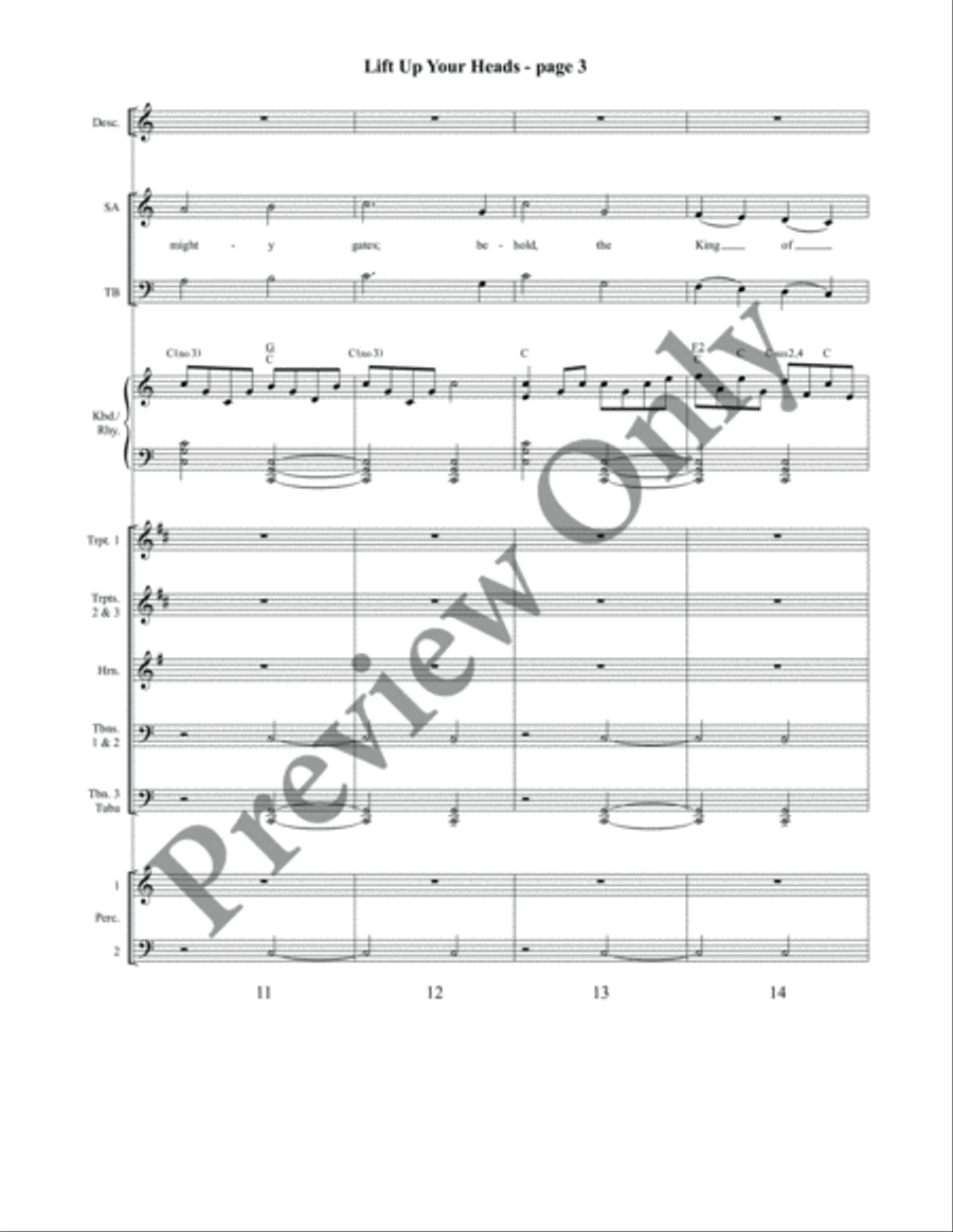 Lift Up Your Heads Lift Up Your Heads 4-Part scores gallery preview page 11