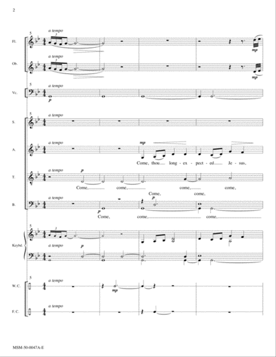 Come, Thou Long-Expected Jesus Choir scores gallery preview page 2