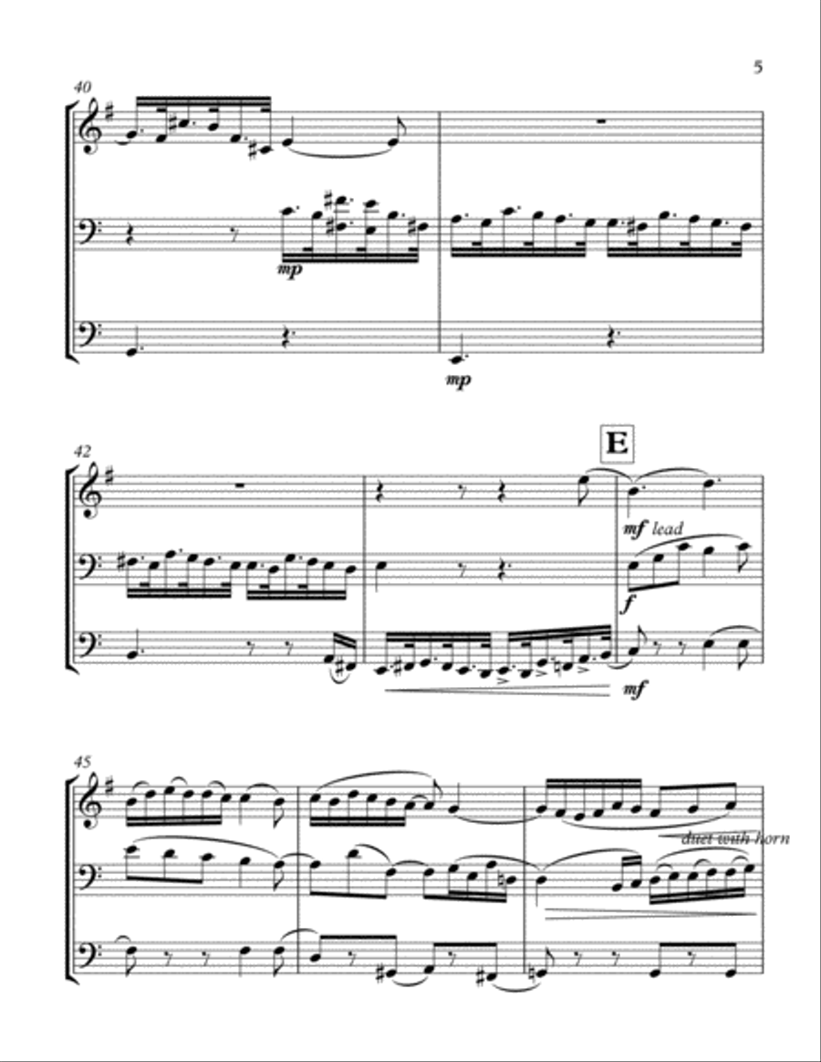 Larghetto from Terzetto Opus 74 by Antonin Dvořák Brass Ensemble scores gallery preview page 5