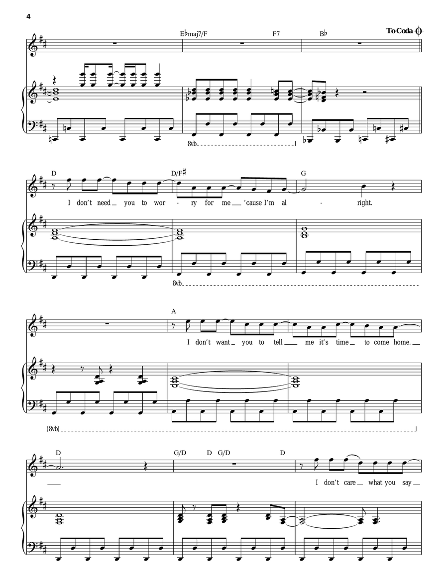 My Life My Life Piano, Vocal scores gallery preview page 4