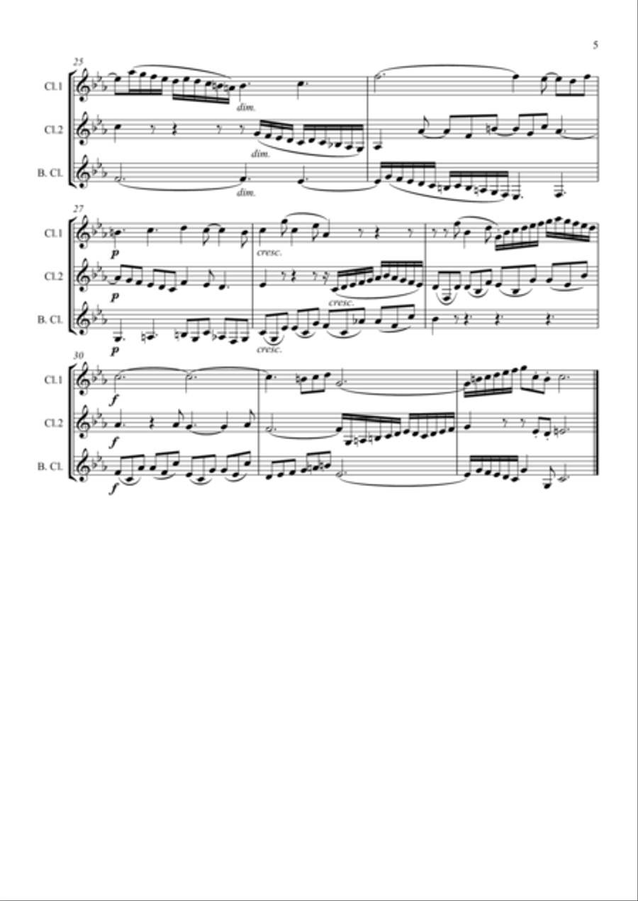 Bach: A Selection of Sinfonias (Three part Inventions Nos.1,2,4,6,8,9 & 11.) - Clarinet Trio Clarinet Trio scores gallery preview page 5