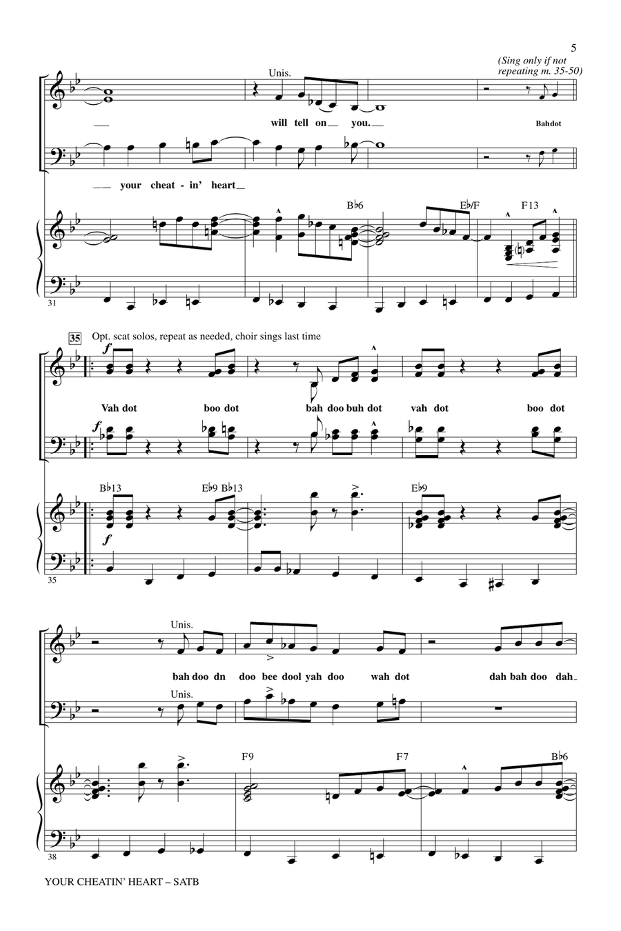 Your Cheatin' Heart 4-Part scores gallery preview page 4