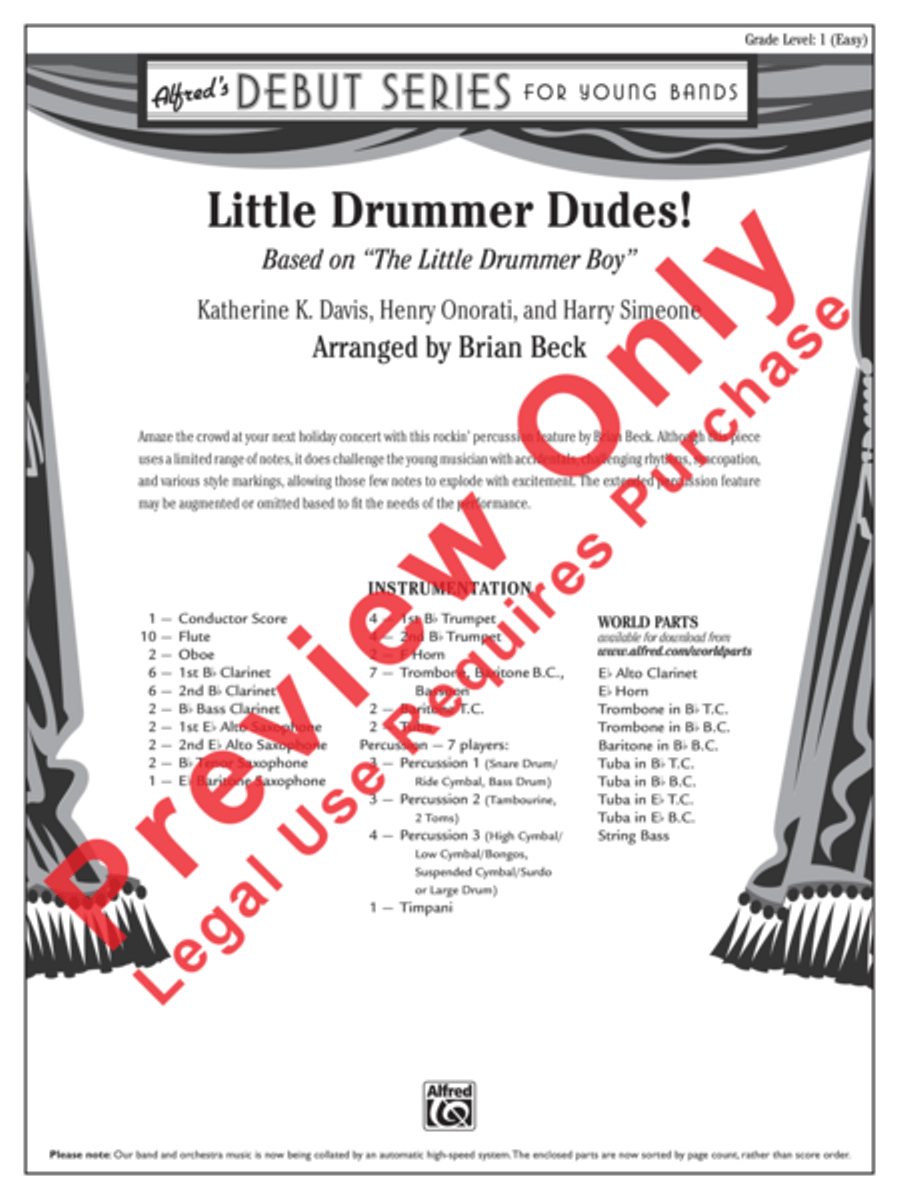 Little Drummer Dudes! Little Drummer Dudes! Concert Band scores gallery preview page 2