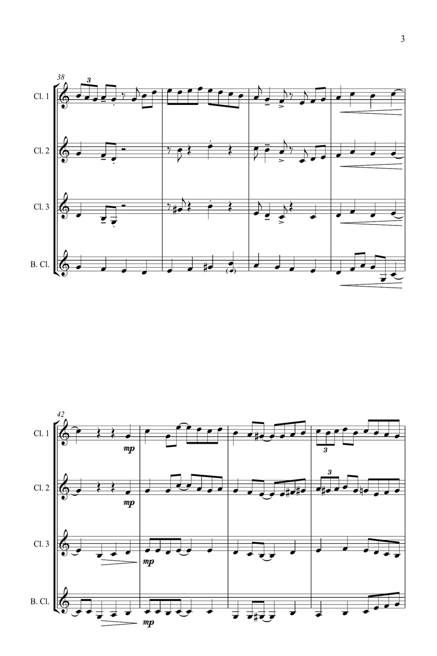 We Wish You A Merry Christmas - Jazz Carol for Clarinet Quartet Clarinet Quartet scores gallery preview page 6