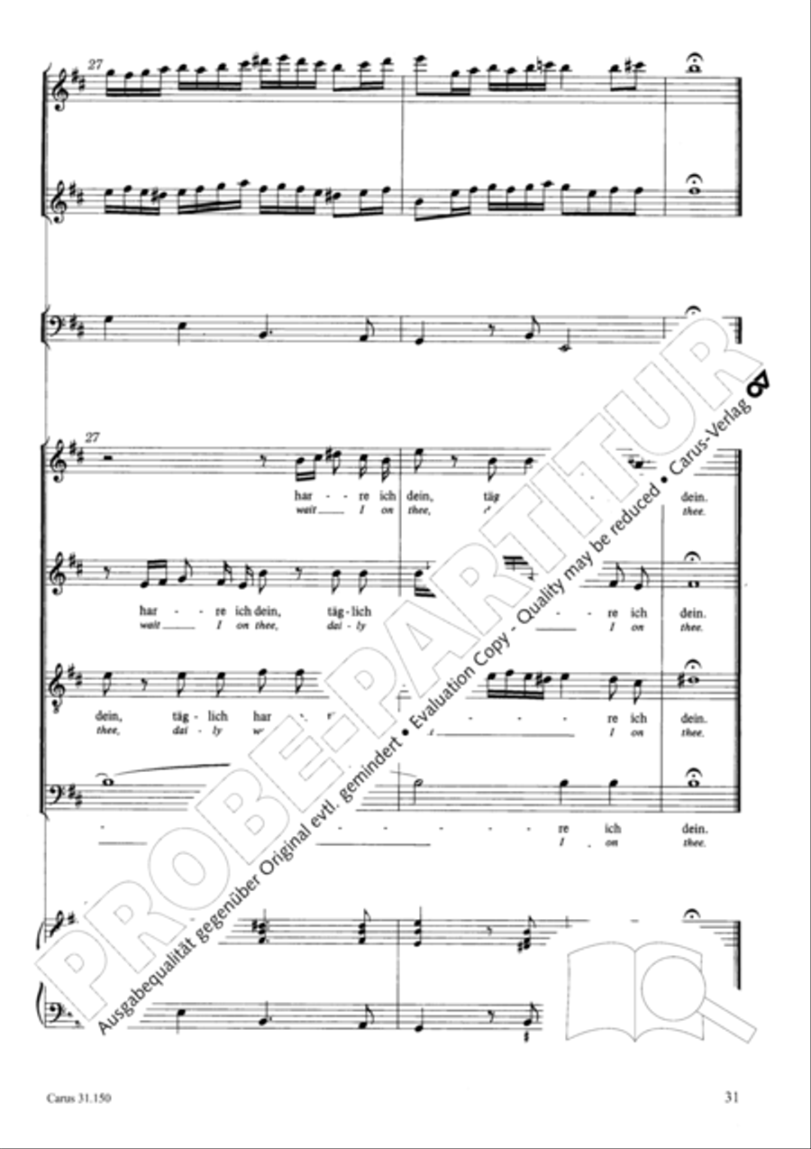 O my Lord, I long for thee (Nach dir, Herr, verlanget mich) 4-Part scores gallery preview page 34