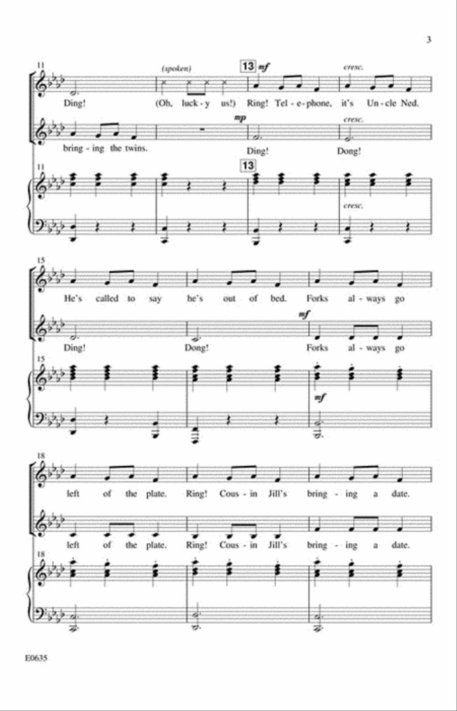 The Dinner Bell Carol 2-Part scores gallery preview page 3