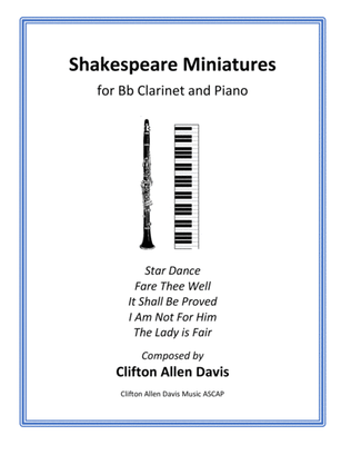 Book cover for Shakespeare Miniatures (for Bb Clarinet and Piano)