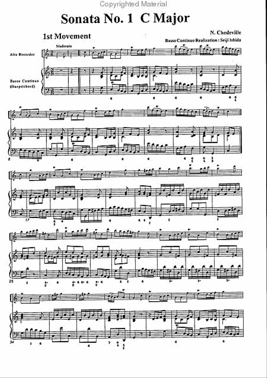 Il pastor fido No. 3 in G Major Alto Recorder scores gallery preview page 3