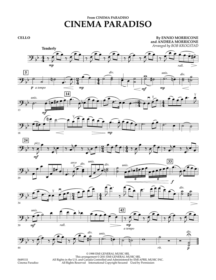 Cinema Paradiso - Cello Orchestra scores gallery preview page 1