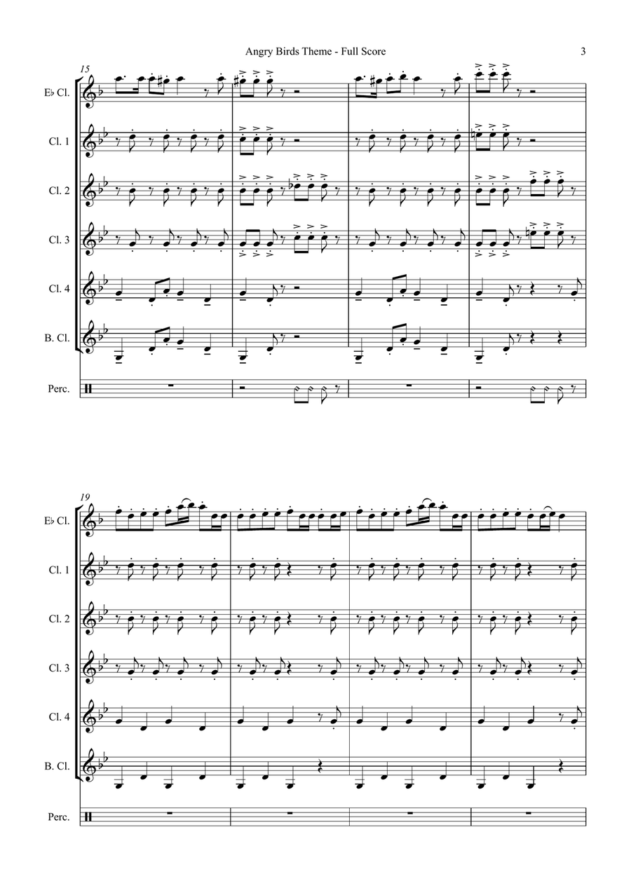 Angry Birds Theme Small Ensemble scores gallery preview page 5