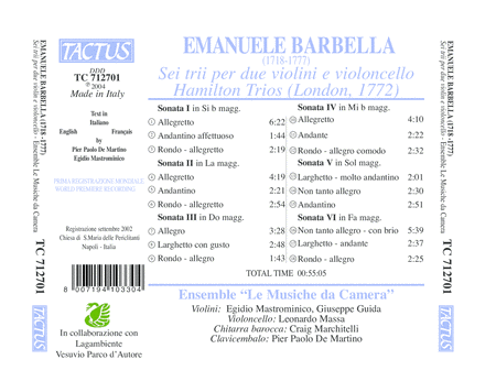Barbella: 6 Trii Per 2 Violini