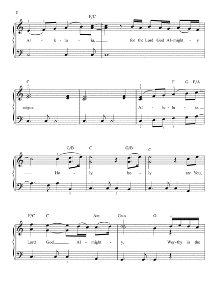 Agnus Dei Easy Piano scores gallery preview page 2