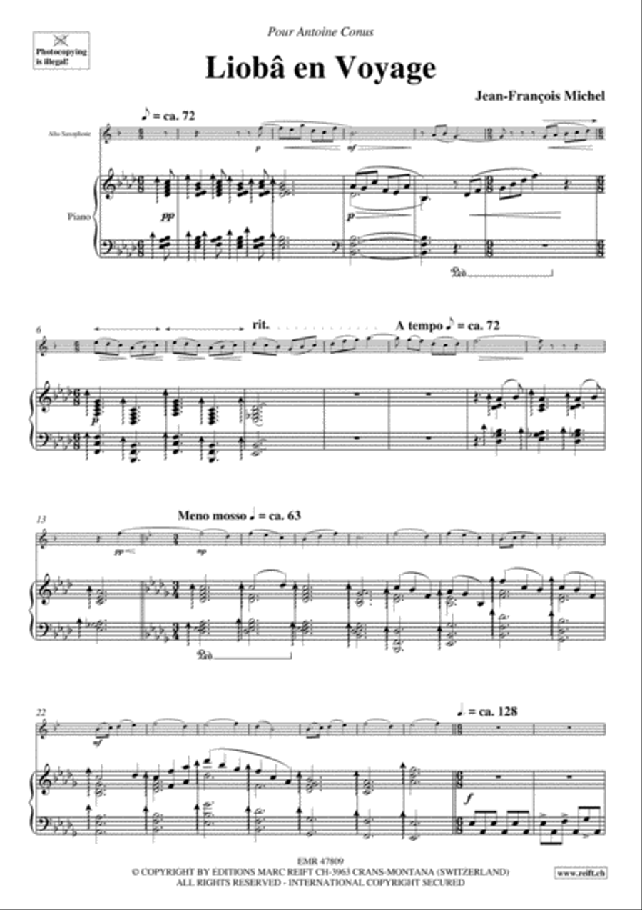Lioba en Voyage Alto Saxophone scores gallery preview page 4