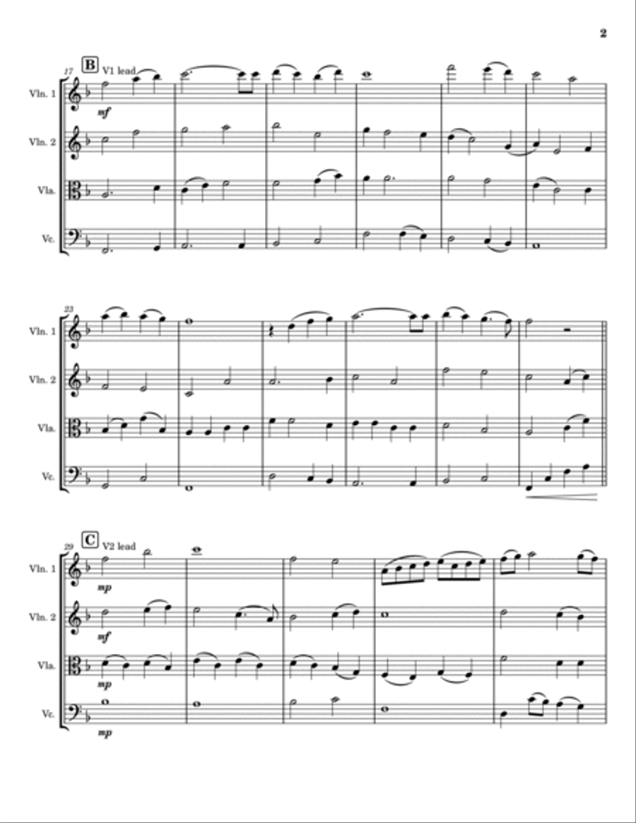 Brother Sun, Sister Moon String Quartet scores gallery preview page 2