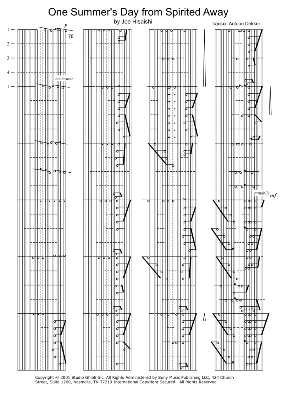 One Summer's Day Piano Solo scores gallery preview page 1