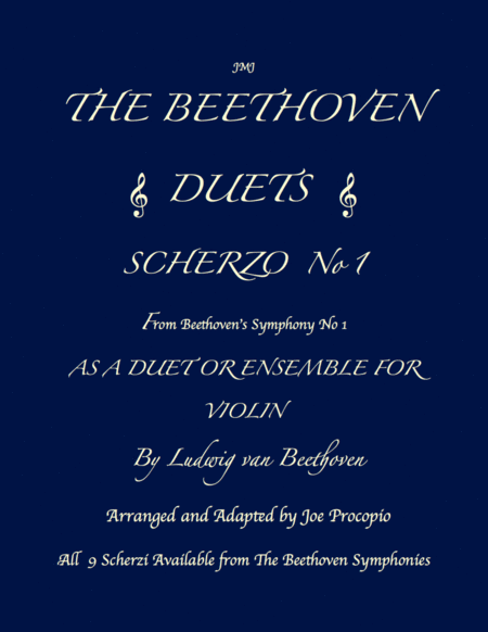 THE BEETHOVEN DUETS FOR VIOLIN VOLUME 1 SCHERZI 1, 2 and 3 image number null