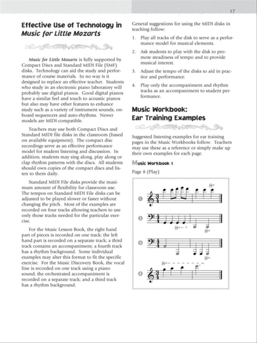 Music for Little Mozarts Teacher's Handbook, Book 1 & 2