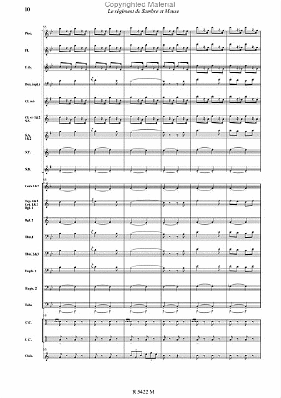 Sambre et meuse Concert Band scores gallery preview page 11