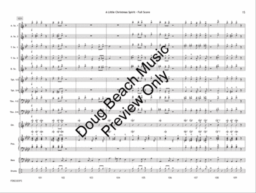 A Little Christmas Spirit Jazz Ensemble scores gallery preview page 16