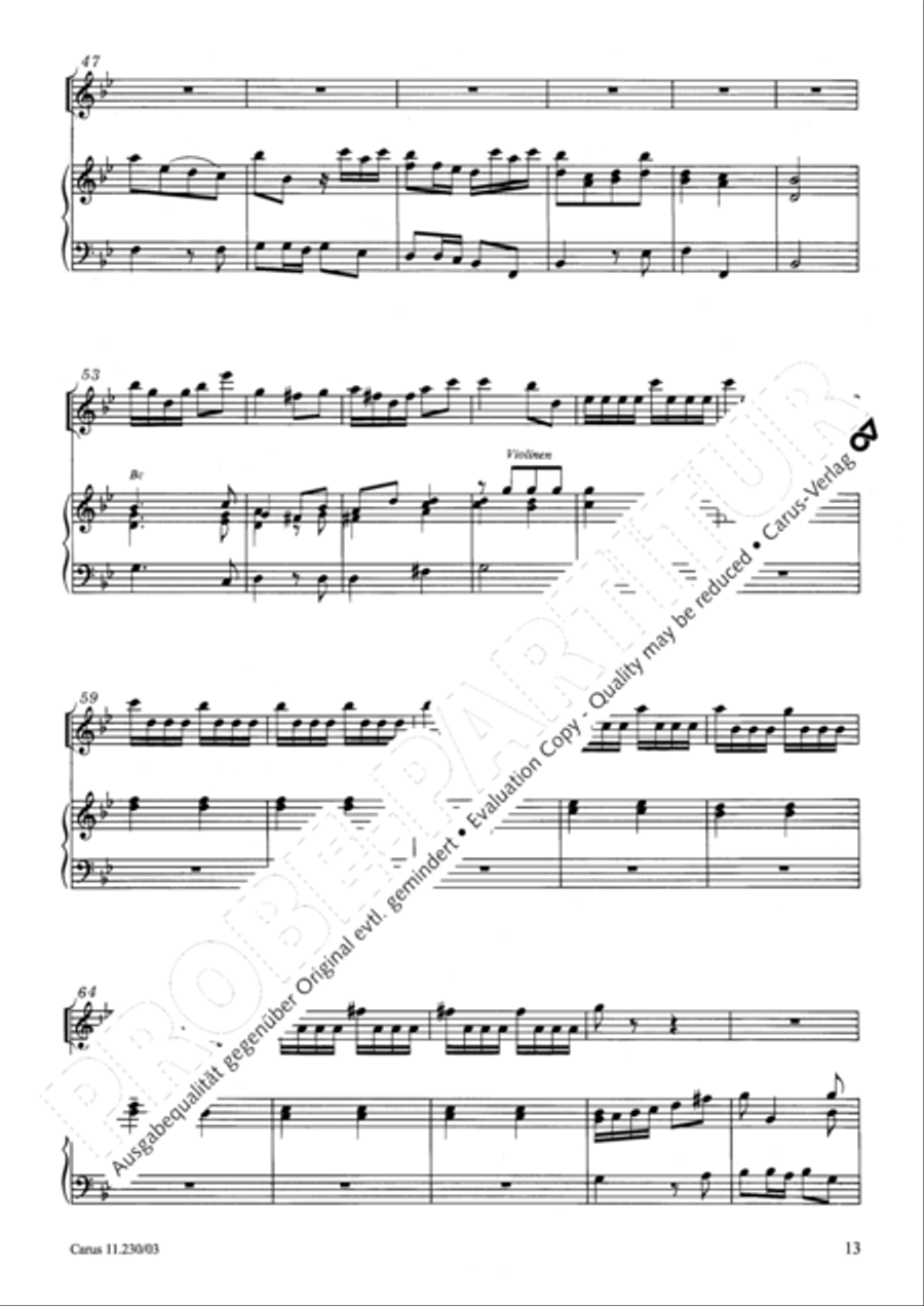 Concerto in B flat major Recorder scores gallery preview page 14