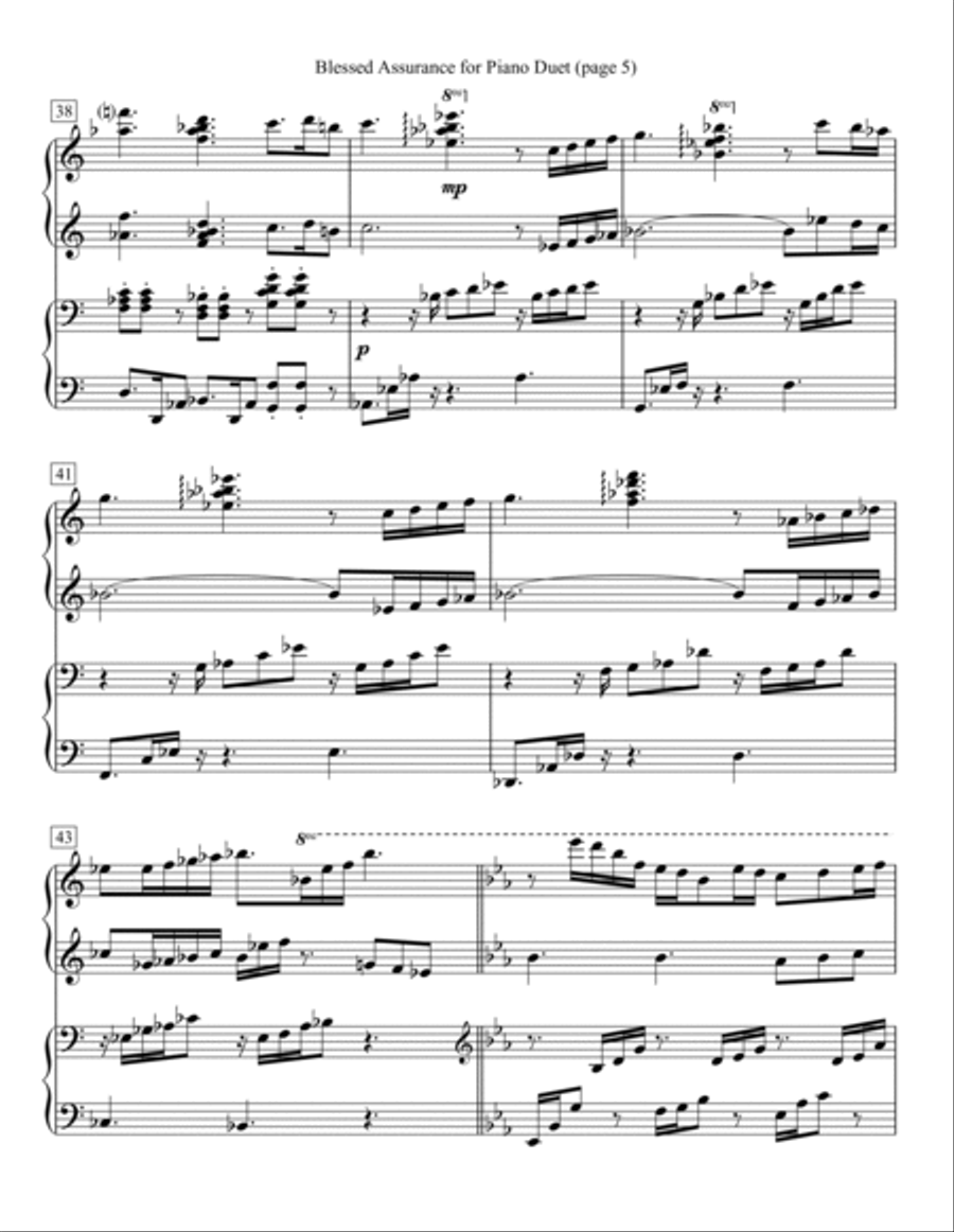 Blessed Assurance for Piano Duet 1 Piano, 4-Hands scores gallery preview page 5