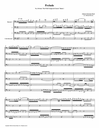 Prelude 18 from Well-Tempered Clavier, Book 1 (Bassoon Quartet)