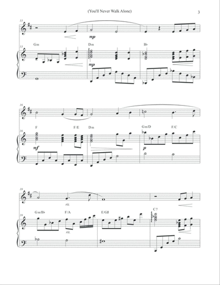 You'll Never Walk Alone Trumpet Solo scores gallery preview page 3