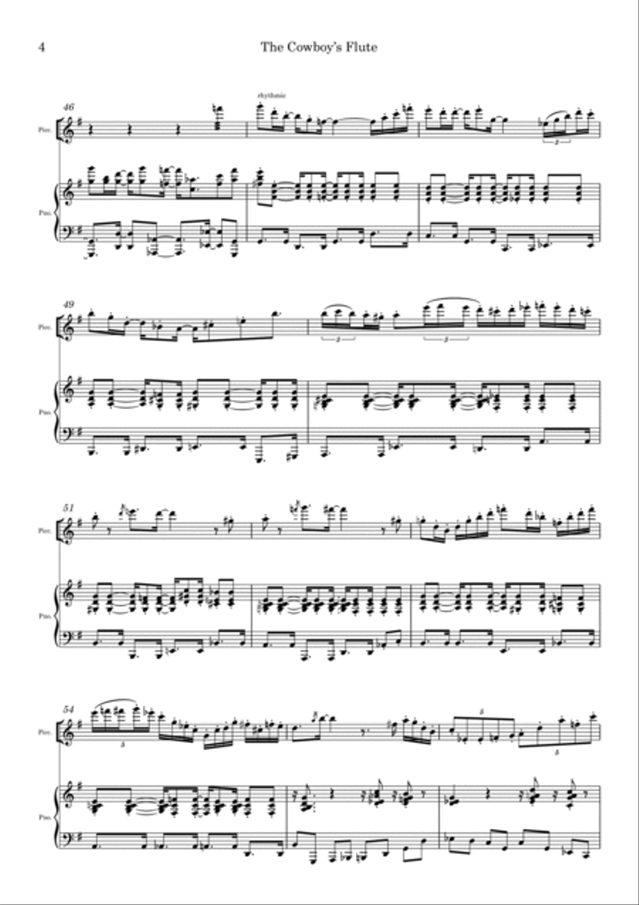 The Cowboy’s Flute for piccolo and piano Piccolo scores gallery preview page 4