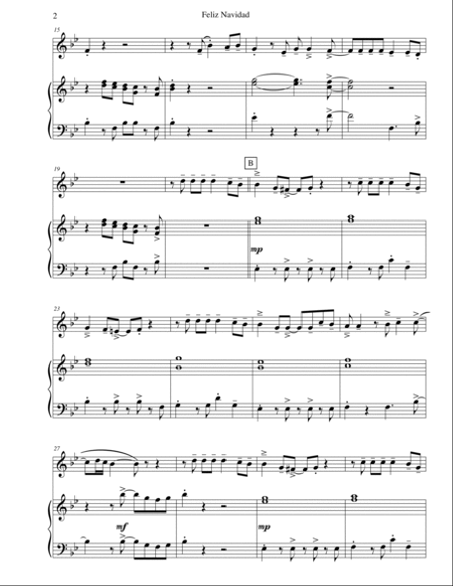 Feliz Navidad Flute Solo scores gallery preview page 4