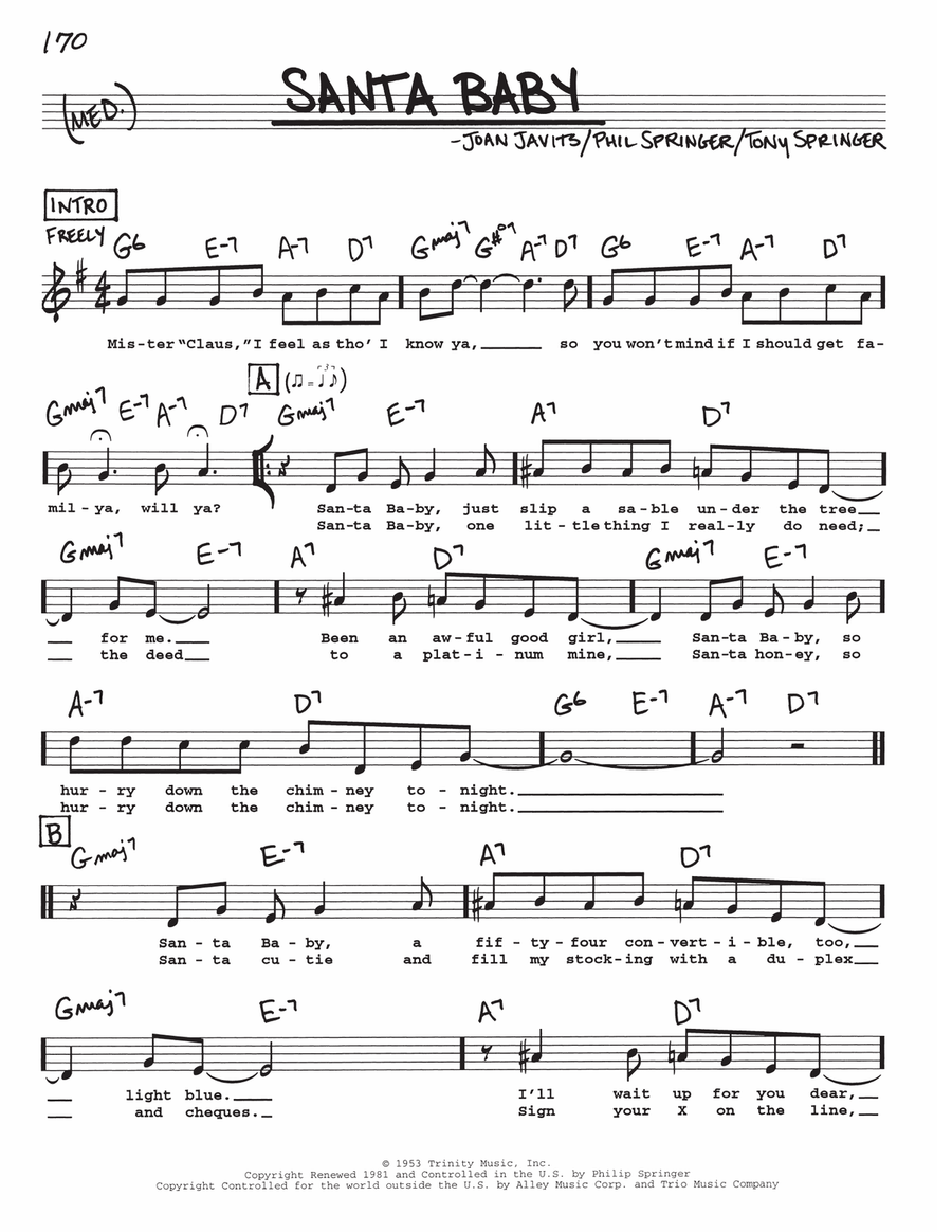 Santa Baby Voice scores gallery preview page 1