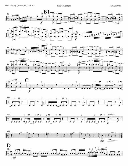 String Quartet No. 3 "Old-Time" (viola part - two vlns, vla, cel) image number null