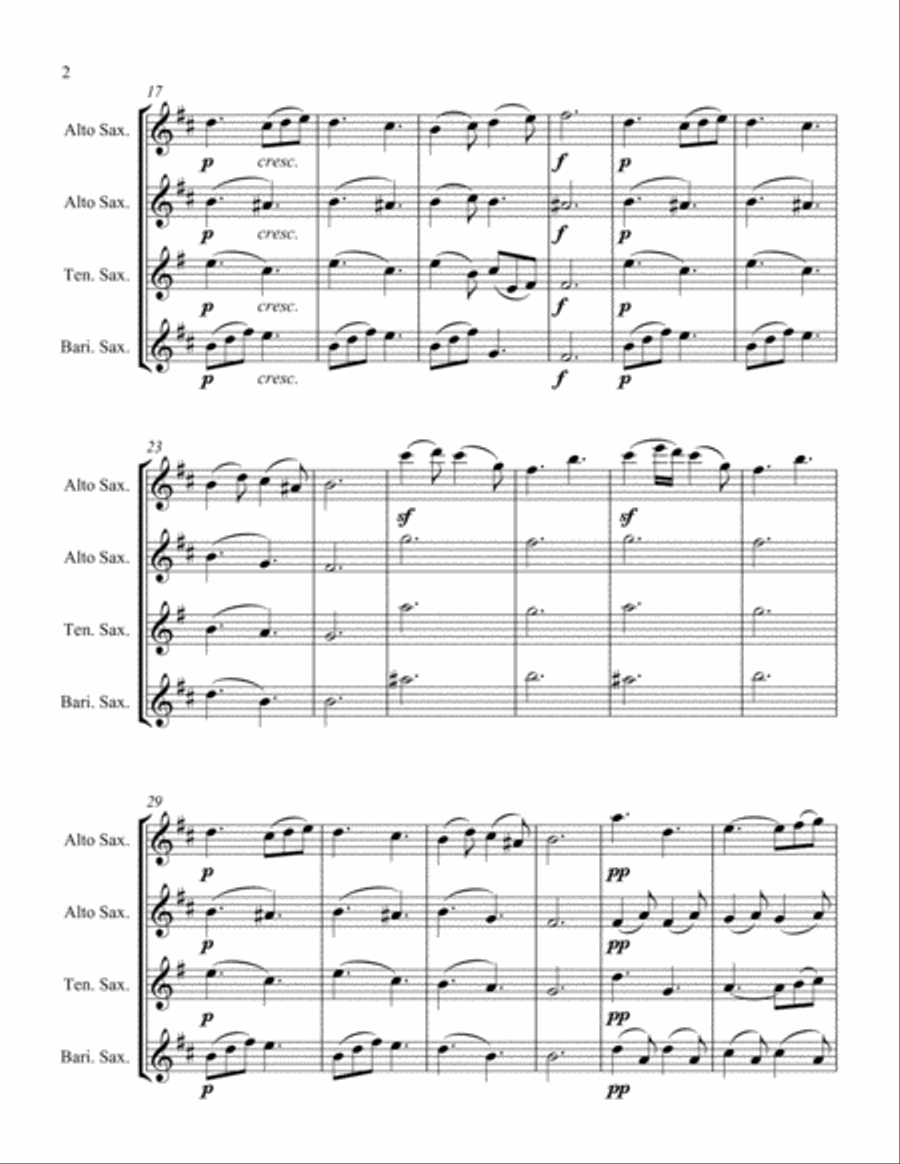 A Baby's Lullaby Woodwind Quartet scores gallery preview page 2
