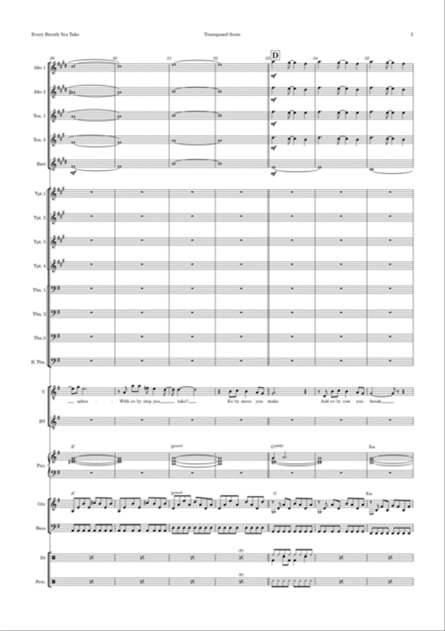 Every Breath You Take Every Breath You Take Jazz Ensemble scores gallery preview page 5