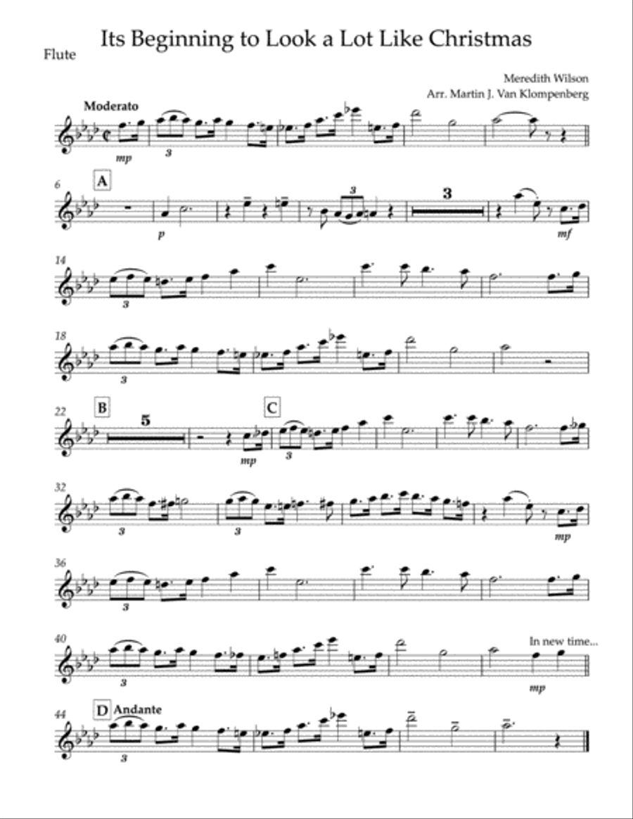 It's Beginning To Look Like Christmas Woodwind Quintet scores gallery preview page 1
