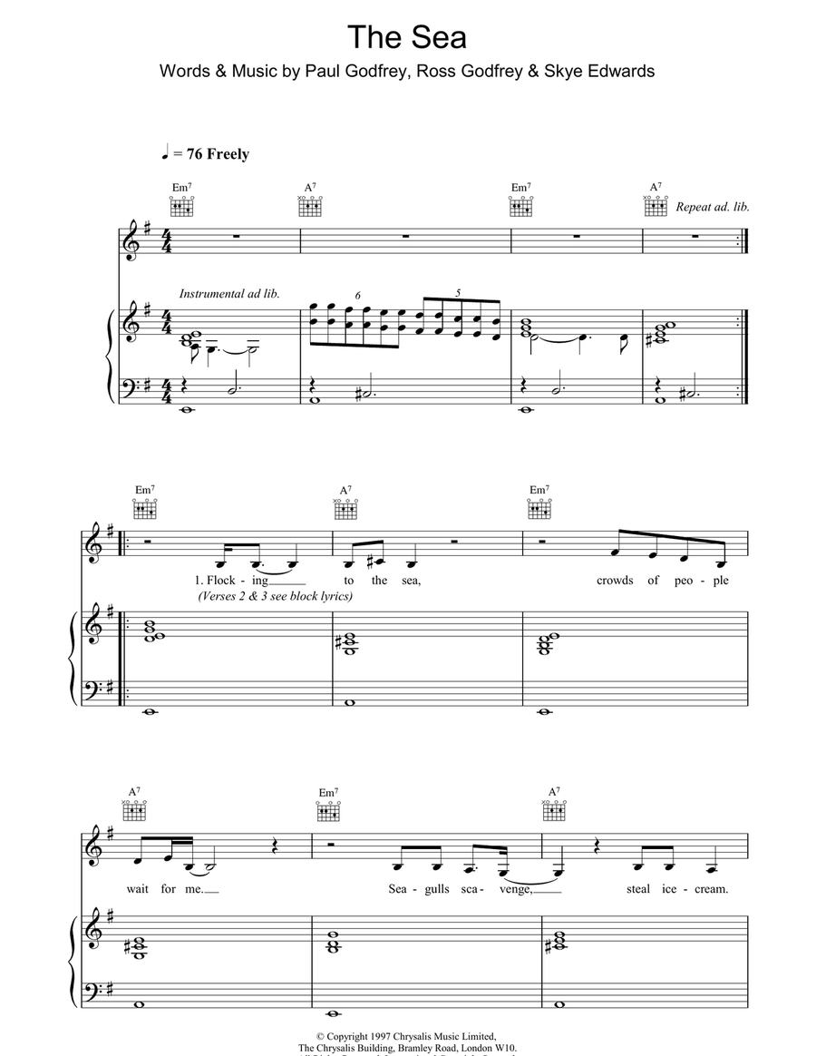 The Sea Acoustic Guitar scores gallery preview page 1