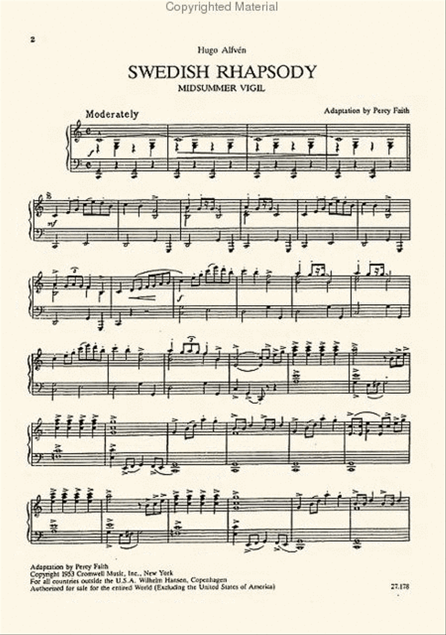 Hugo Alfven: Swedish Rhapsody For Piano (Arr. Percy Faith) Piano Solo scores gallery preview page 2
