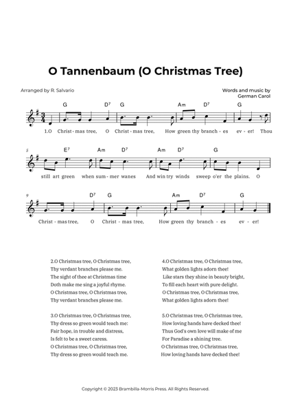 O Tannenbaum (O Christmas Tree) - Key of G Major image number null