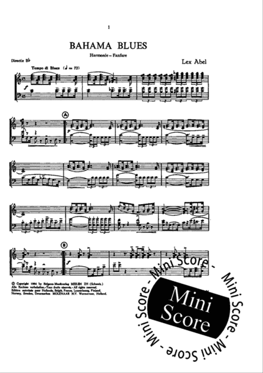 Bahama Blues Bahama Blues Concert Band scores gallery preview page 3