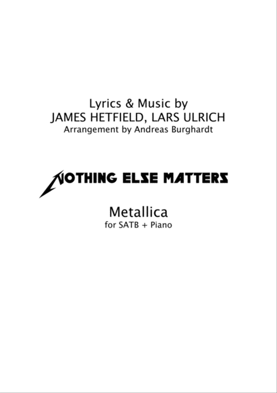 Nothing Else Matters 4-Part scores gallery preview page 1