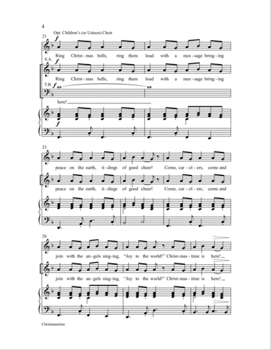 Christmastime Unison Choir scores gallery preview page 4