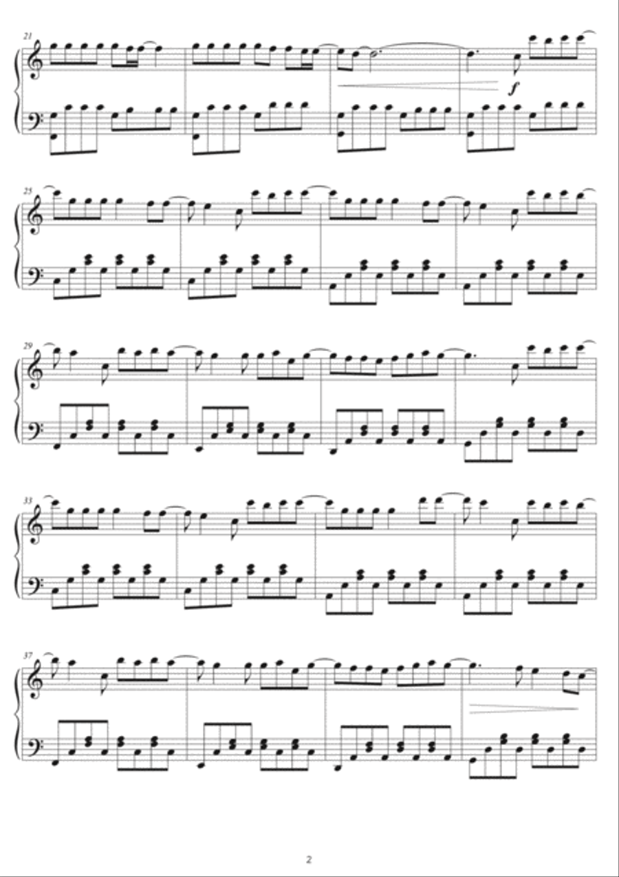 Bu Neng Shuo De Mi Mi Piano Solo scores gallery preview page 2