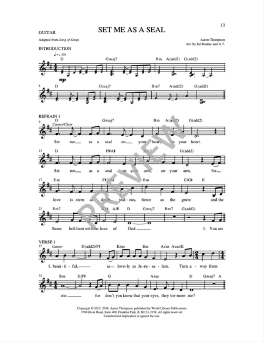 Set Me As a Seal Unison Choir scores gallery preview page 10