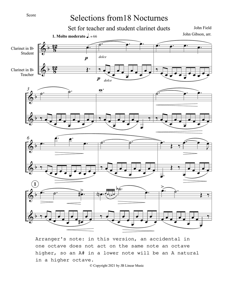 Clarinet Duets for students and their teachers Clarinet Duet scores gallery preview page 2
