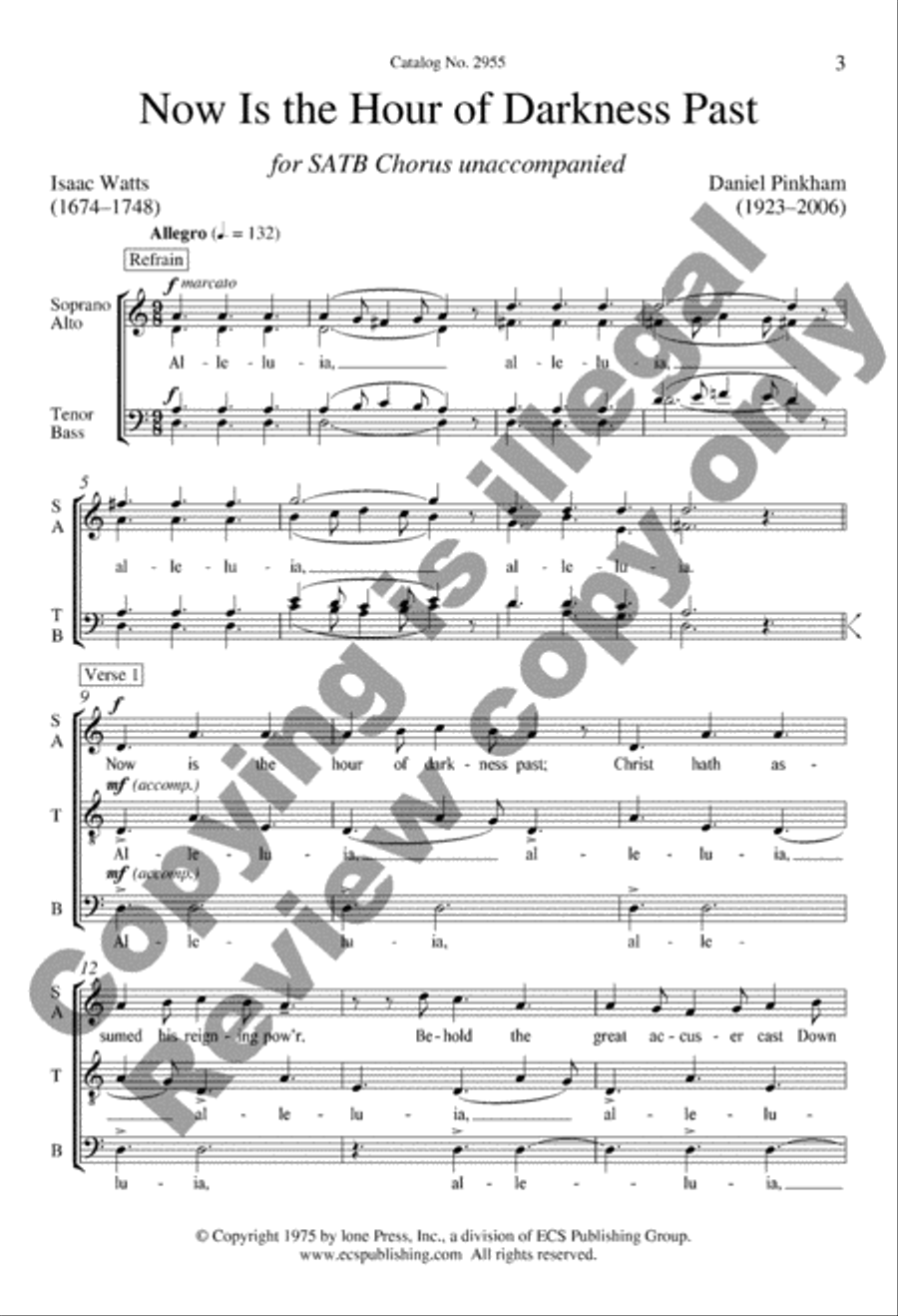 Now Is the Hour of Darkness Past from Alleluia, Acclamation and Carol 4-Part scores gallery preview page 2