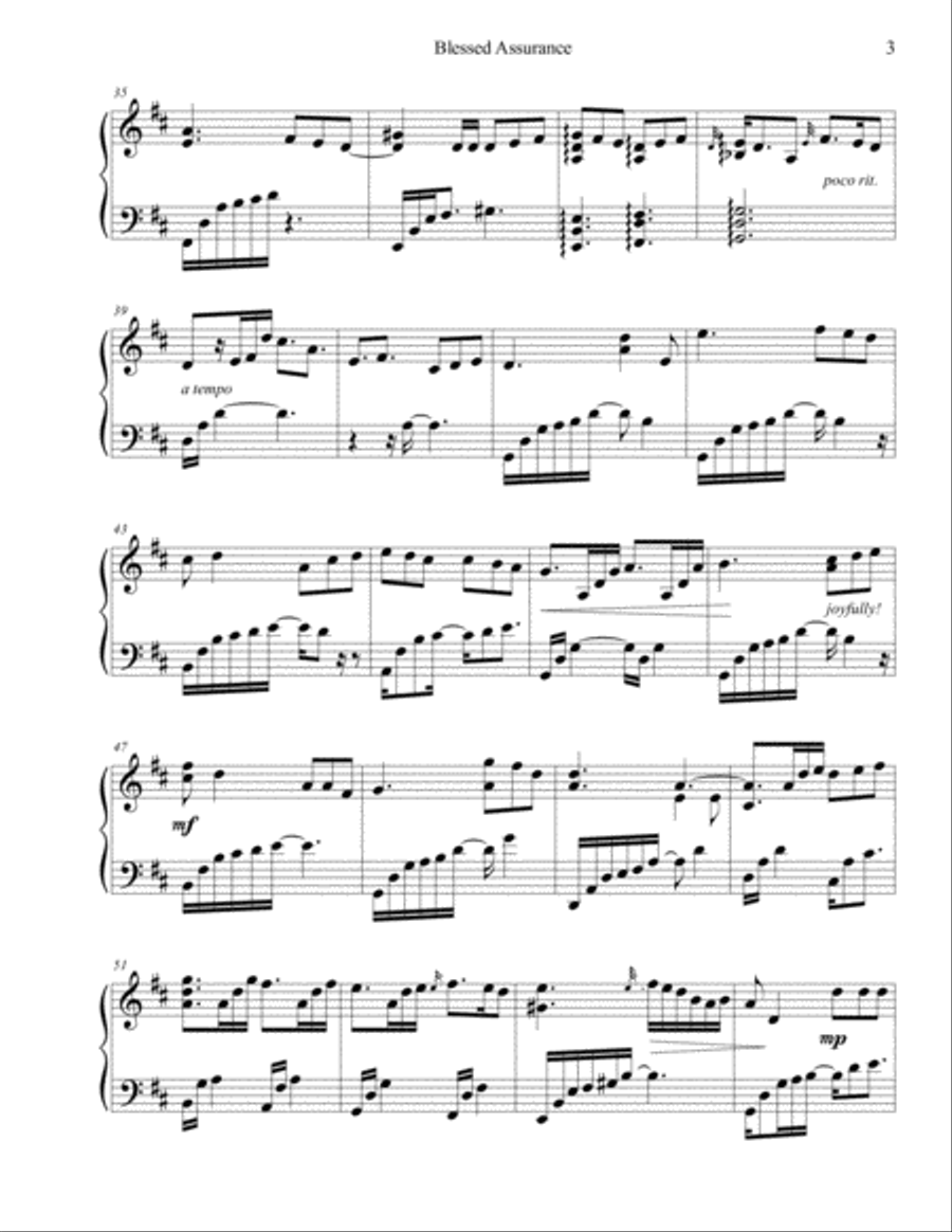 Blessed Assurance Piano Solo scores gallery preview page 3