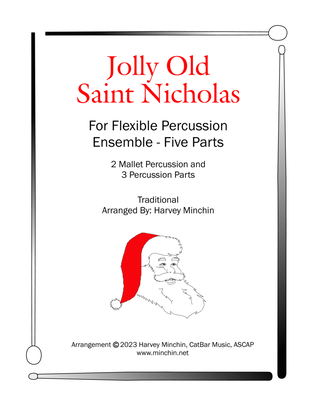 Book cover for Jolly Old Saint Nicholas for Flexible Percussion Ensemble