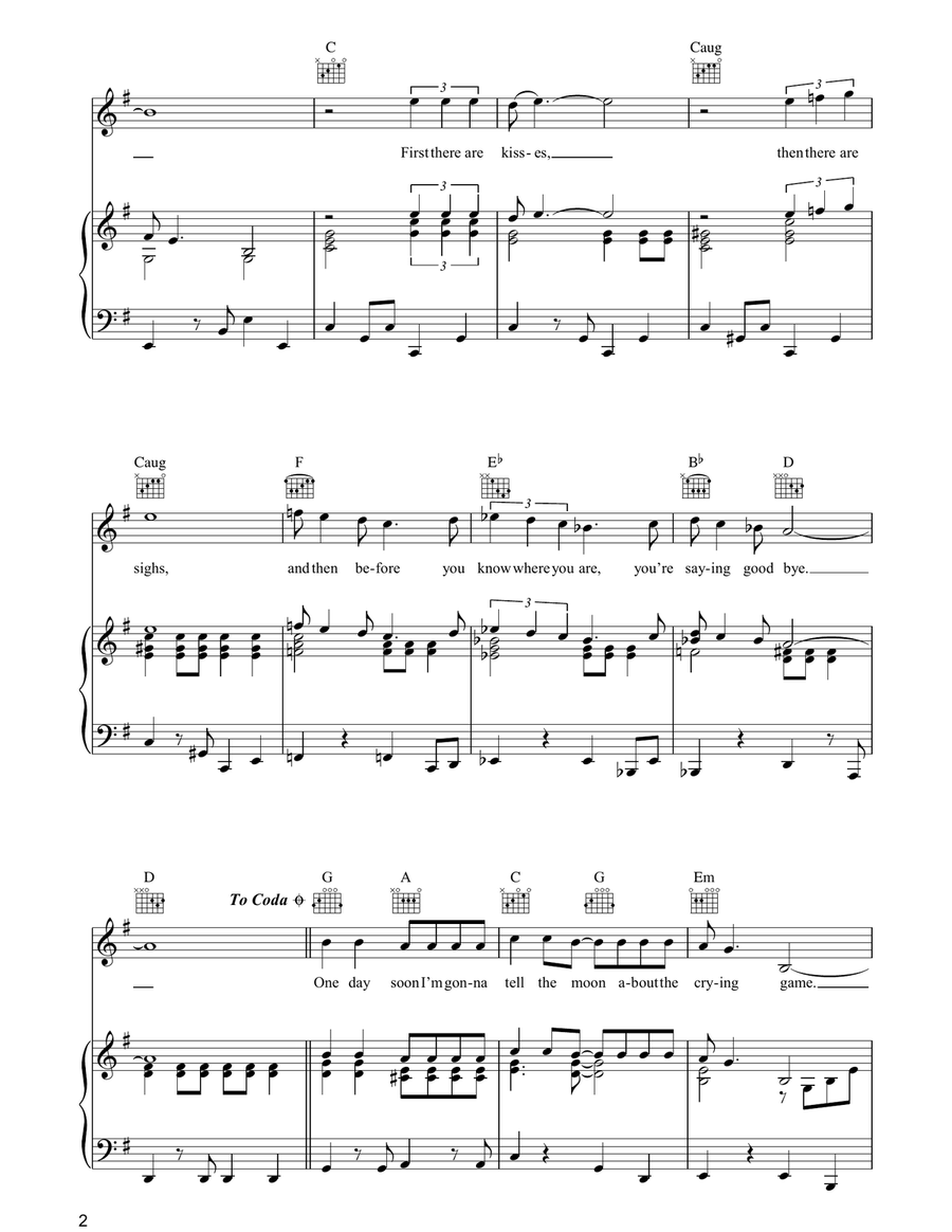 The Crying Game Piano, Vocal, Guitar scores gallery preview page 2